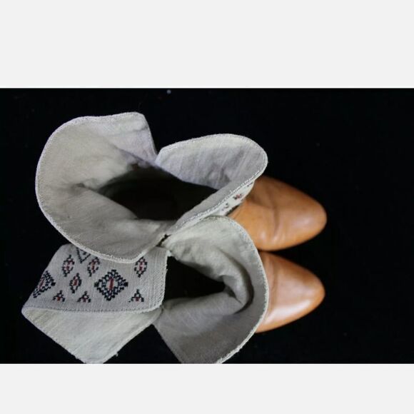 Anthropologie Latigo James Embroidered Booties Sz 8 Leather Western Ankle Boots. - Picture 5 of 9